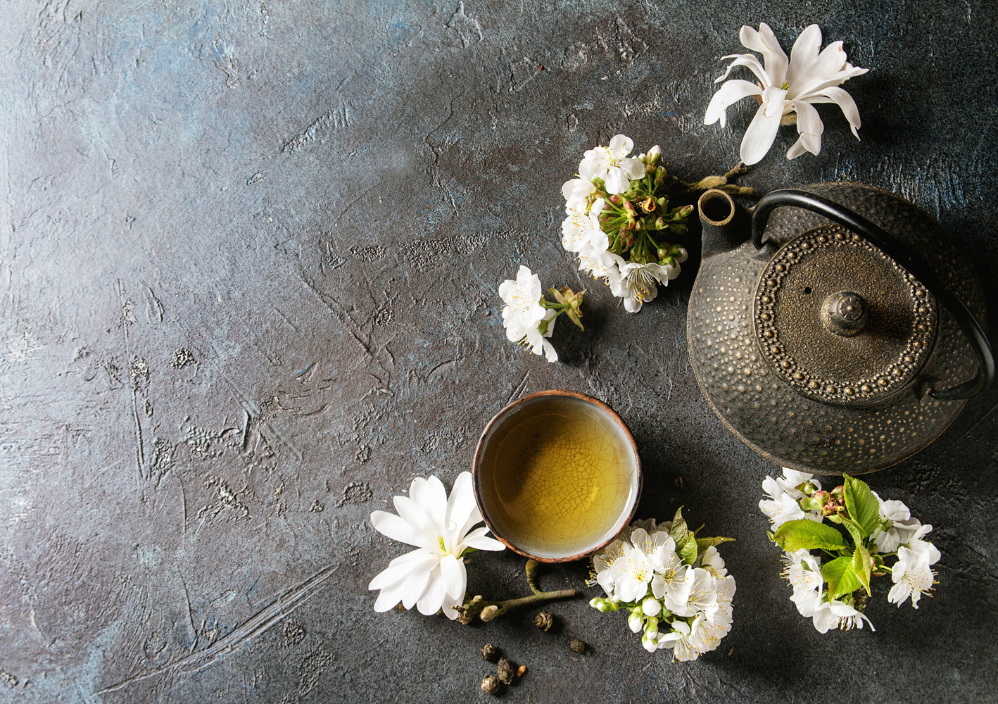 緑茶とお花